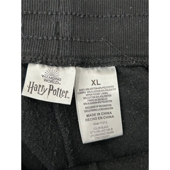Harry Potter Hogwarts Black Jogger Sweatpants Size M - Picture 7 of 10